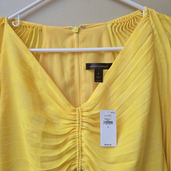 Banana Republic Yellow Pleated Mini Dress - Picture 4 of 13